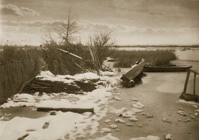 Der erste Frost, Leben und Landschaft auf den Norfolk Broads, ca. 1886 von Peter Emerson und Thomas Goodall